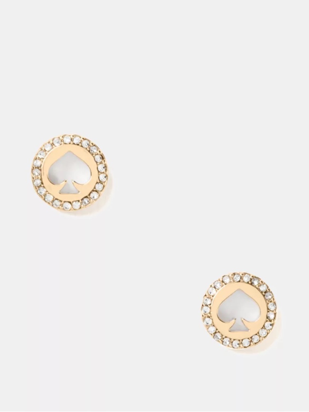 kate spade Gold-tone Spade Crystal Halo Stud Earrings